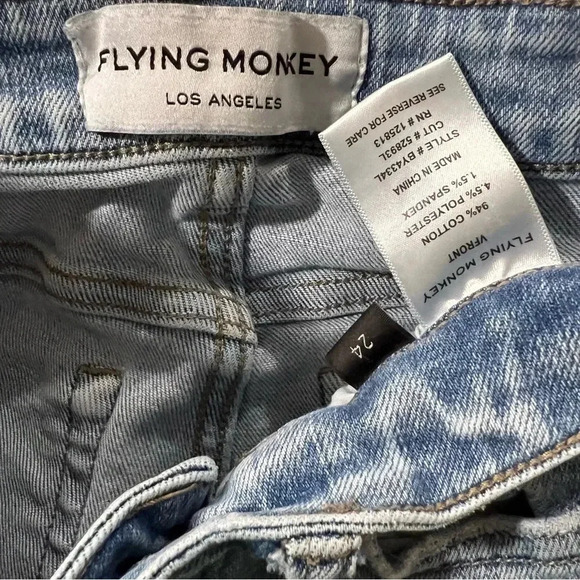 Flying monkey Light Blue Distressed Women Jeans size 24 preowned great condition - Picture 8 of 8